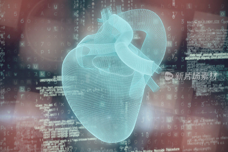 Composite image of vector image ofÂ blue 3d human heart